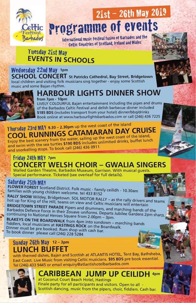 celtic festival 2023 schedule Barbados Celtic Festival 2019 What's On In Barbados 20190521 to